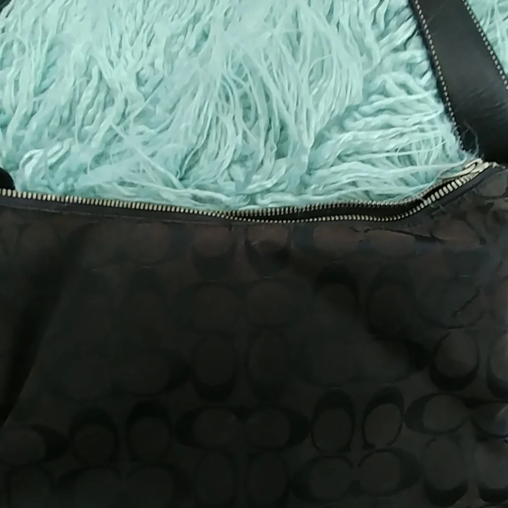 Coach Black Signature Canvas Hobo Bag